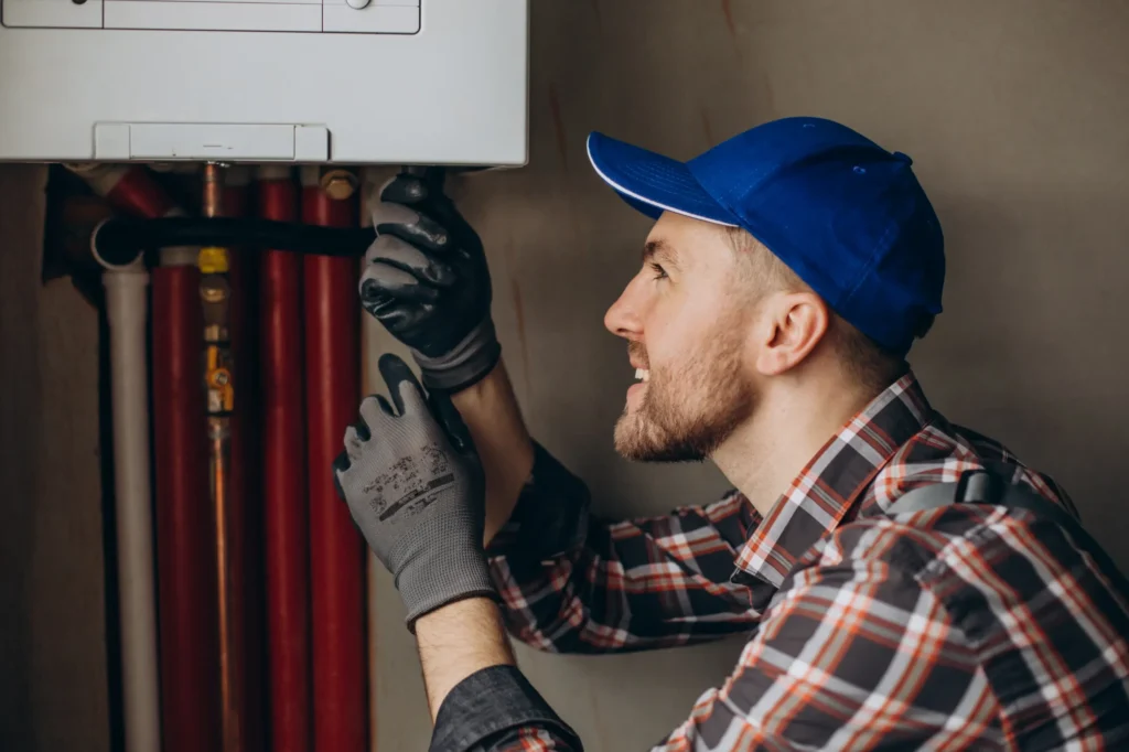 cutting-edge, service man adjusting house heating system scaled