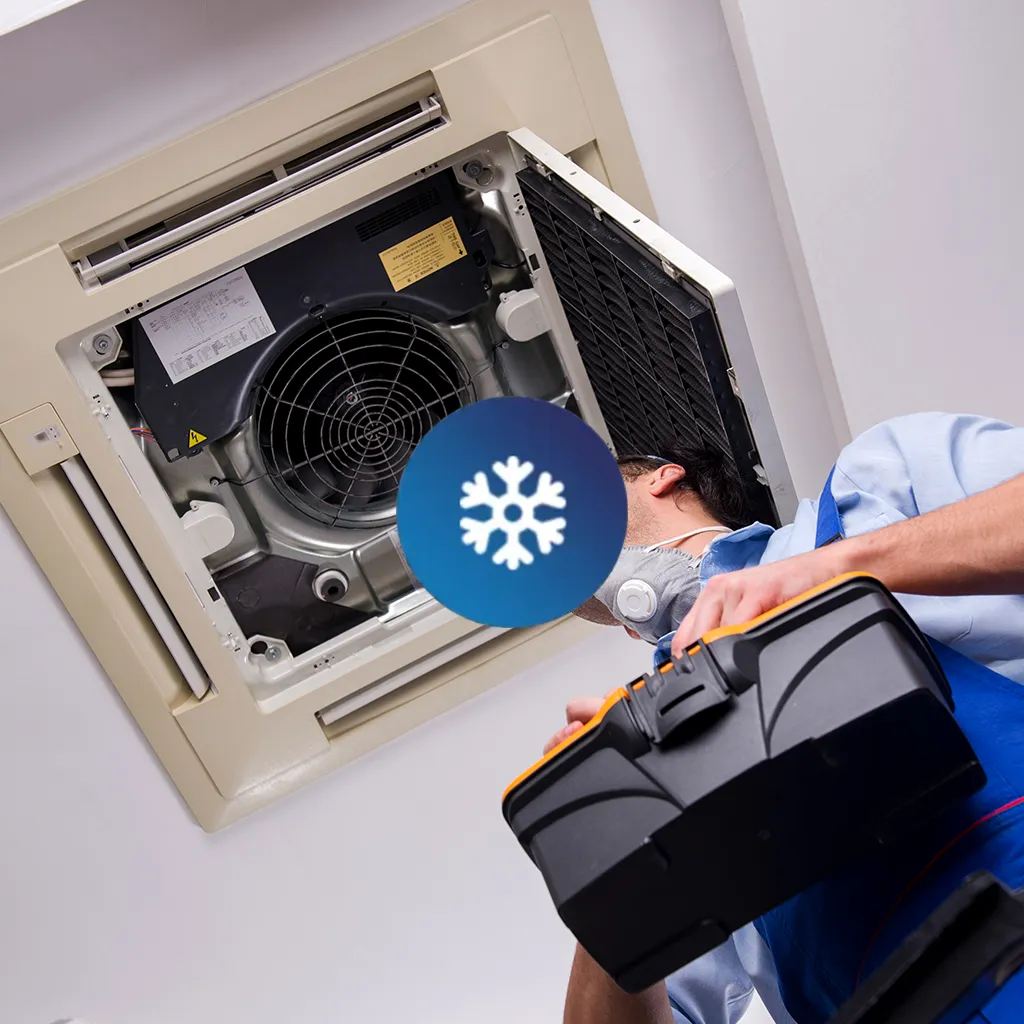 Air Alliance Team HVAC technician repairing AC unit in Fenton, MO