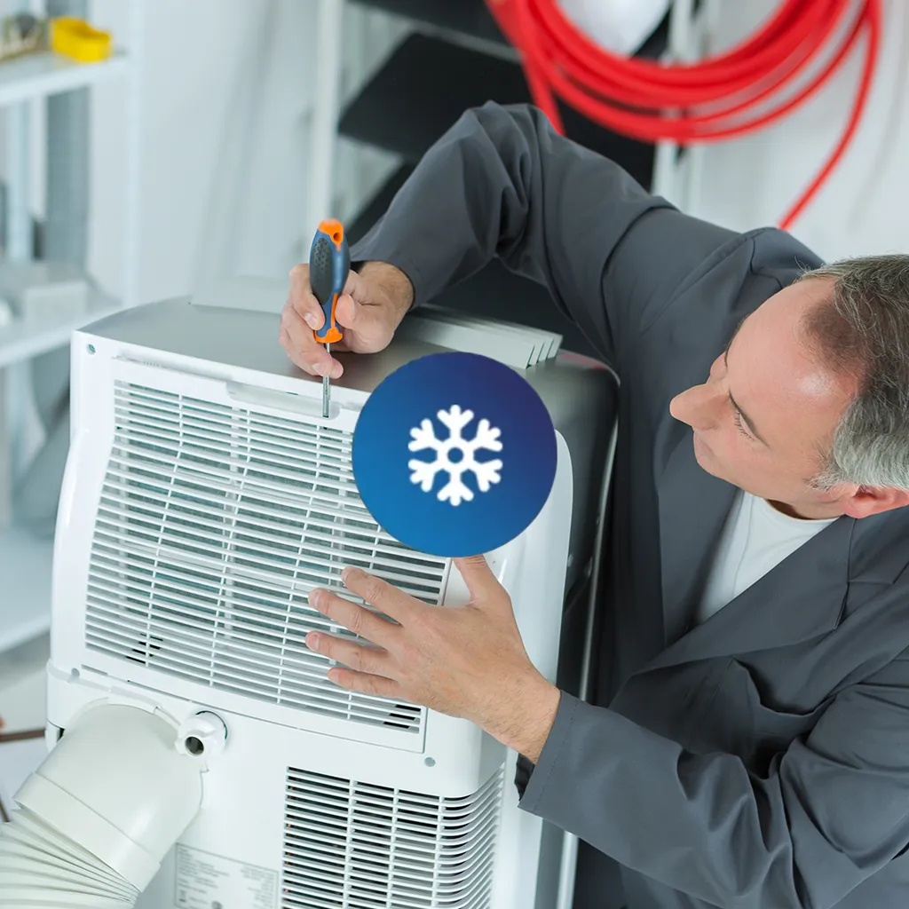 Air Alliance Team HVAC technician repairing air conditioner in St. Charles, MO