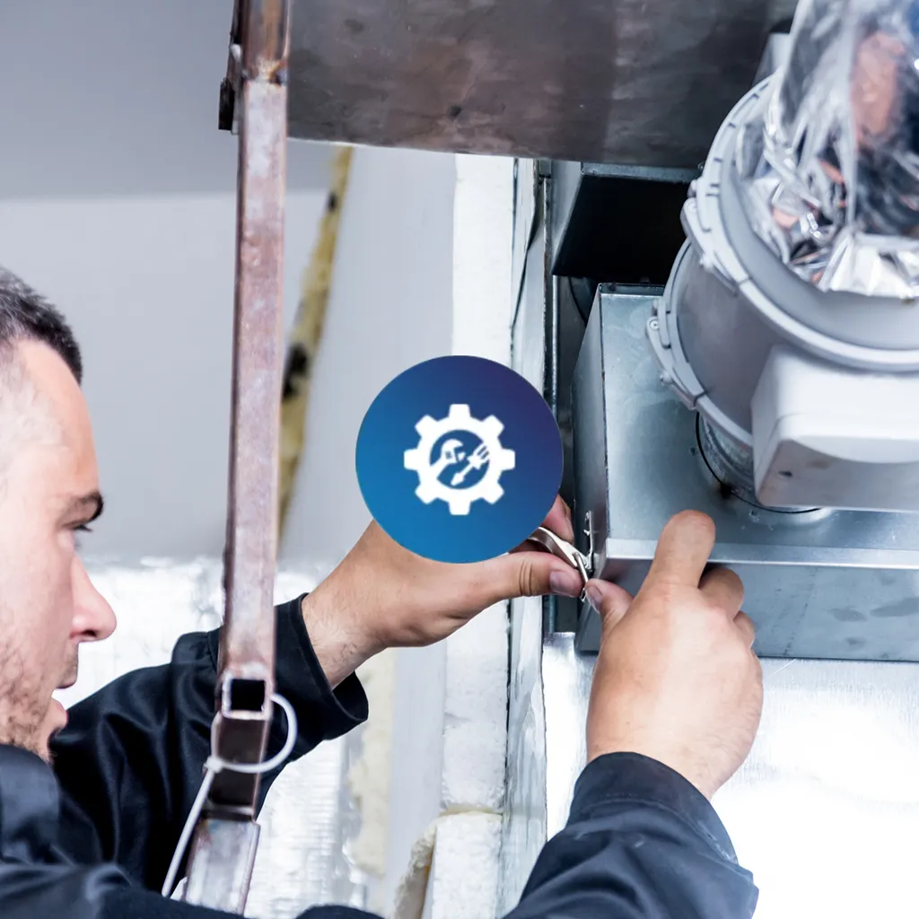 Air Alliance Team technician sealing and repairing ductwork in Prairie, MO